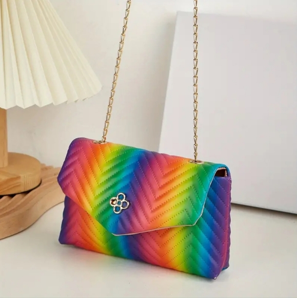 Rainbow Quilted Crossbody Bag - Picture 2 of 6